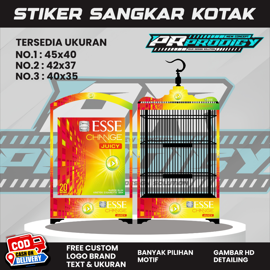 Stiker Decal ESSE JUICY /Sangkar Burung Koper/Single Fighter Kotak - Sangkar Burung Kotak