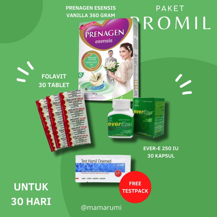 PAKET PROMIL SUAMI ISTRI AMPUH TERLENGKAP - SUSU PROMIL - VITAMIN E - ASAM FOLAT - FREE TESPEK