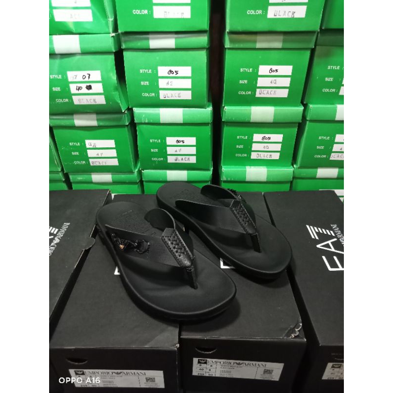 sandal slop pria sendal emporio armani premium