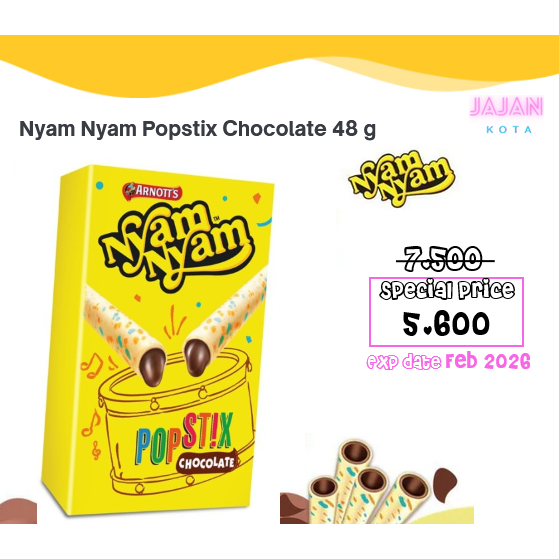 

Nyam Nyam Popstix Chocolate 48 gram