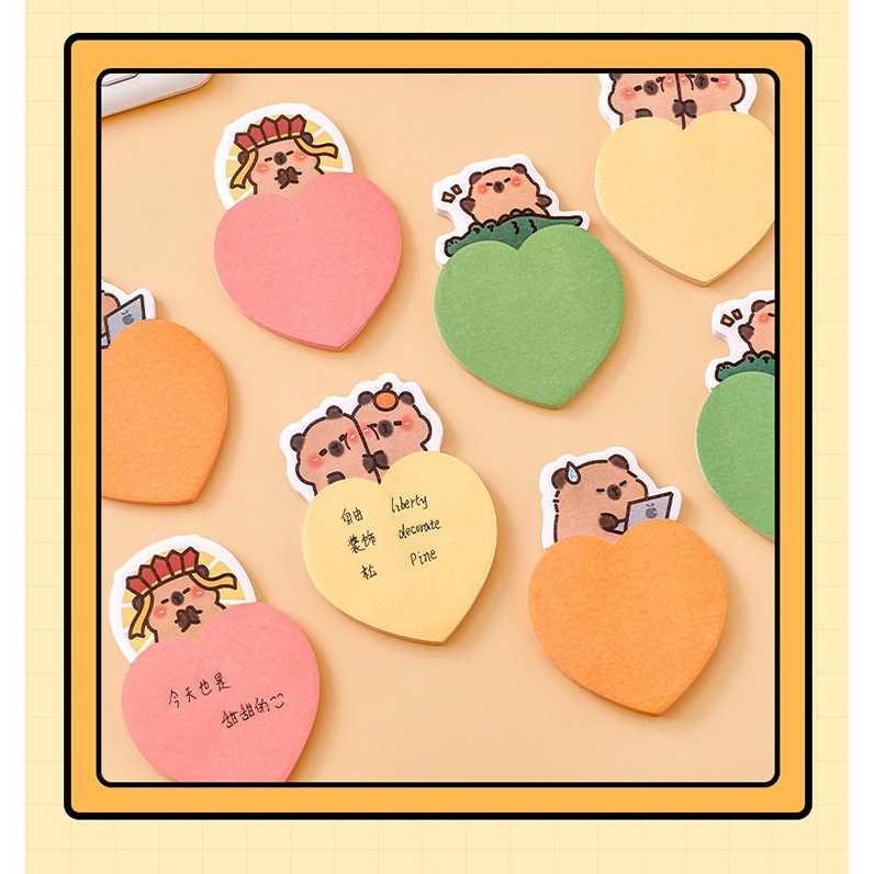 

STICKY NOTE LUCU MOTIF CAPYBARA LOVE / MEMO STIKER CAPYBARA / STIKER NOTE