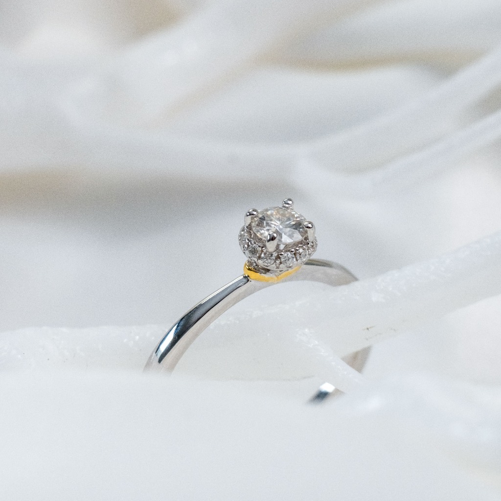 Eldiva Cincin Emas Miranda Ring 18K Gold Plated Moissanite Diamond