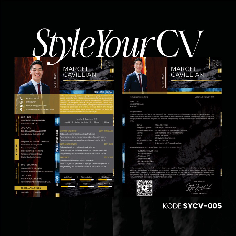 

BELI 1 CV & Surat Lamaran Digital KODE SYCV-005