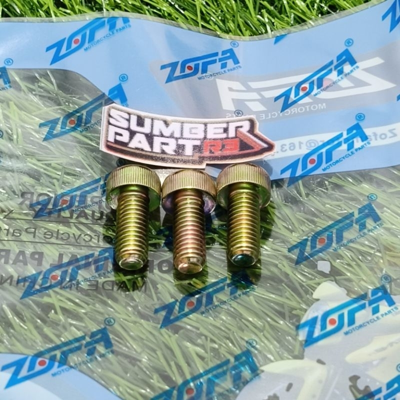 (zftw) baut kuning L magnet oneway viar baut magnit one way (3pcs) - sparepart motor roda tiga - via