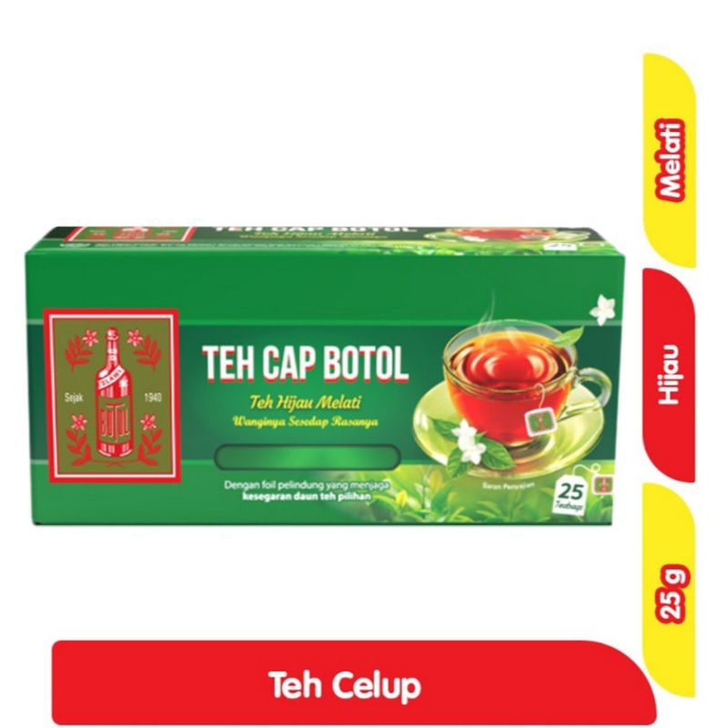 

Teh celup Cap Botol Hijau Melati 25'S