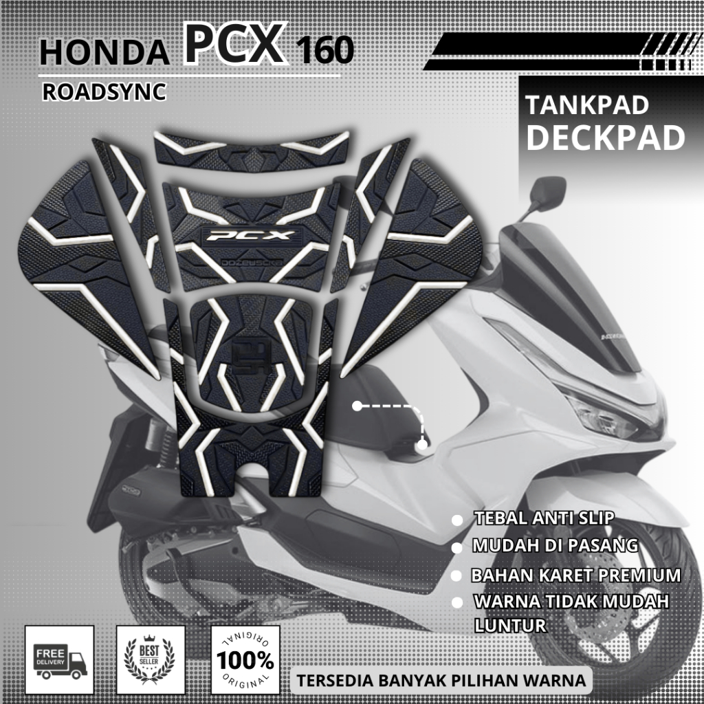 AKSESORIS TANKPAD PCX 160 NEW ROADSYNC TAHUN 2024 2025 KE ATAS/DECKPAD HONDA PCX 160/AKSESORIS PCX/V
