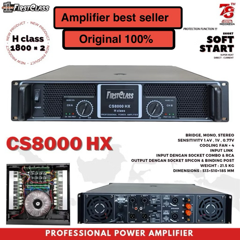 POWER AMPLI PROFESSIONAL FIRSTCLASS CS8000 HX Power Amplifier CS 8000 1800 watt X 2