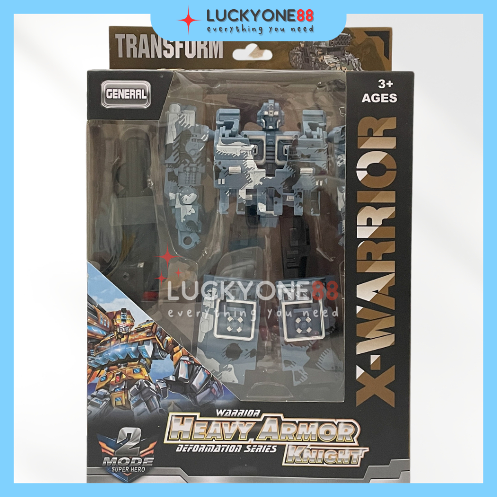 MAINAN Anak Robot Transformer Robot X-Warrior HEAVY ARMOR KNIGHT Deformation RB6