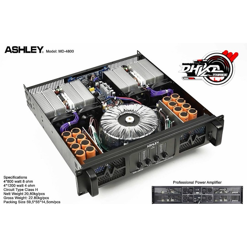 POWER ASHLEY MD 4800 CLASS H 4 CHANNEL PROMO/ POWER ASHLEY MD 4800 class H 4 Channel / Power Ashley 