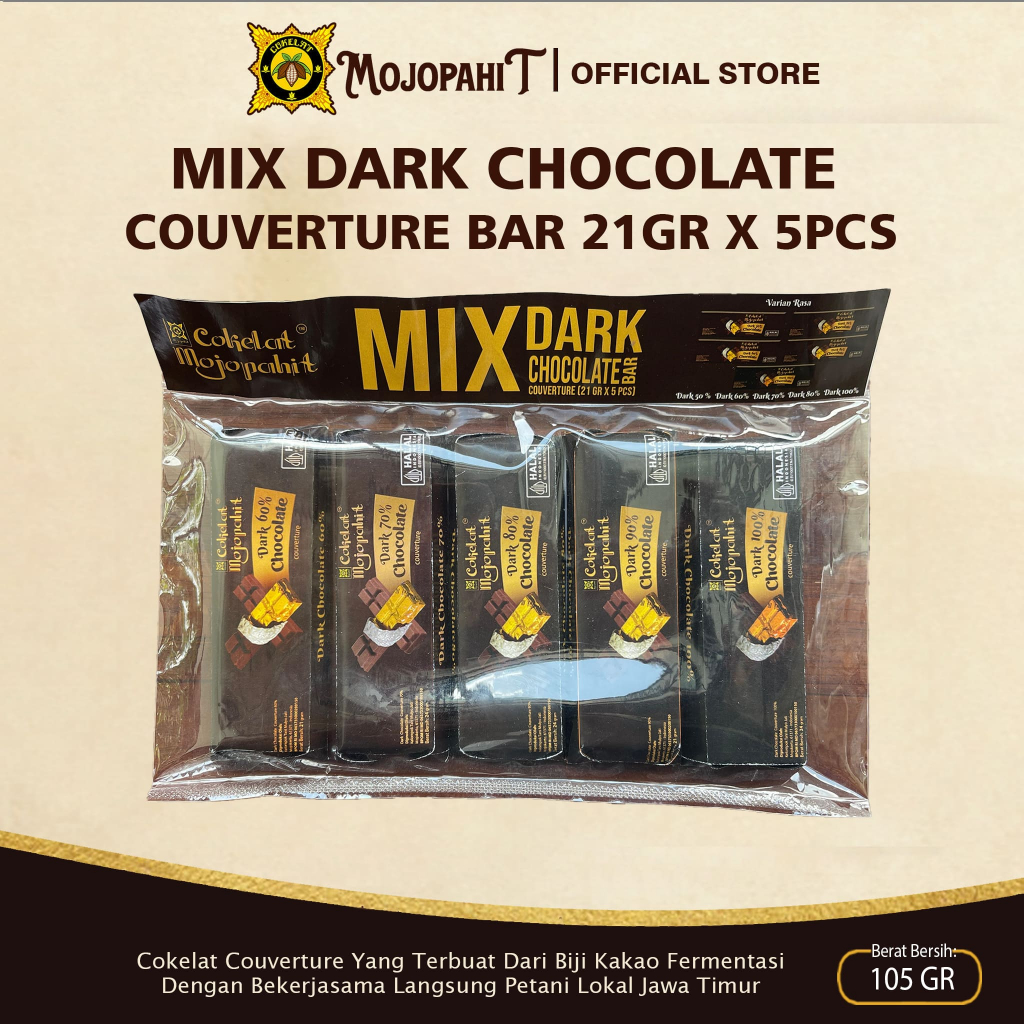 

Cokelat Mojopahit | Mix Dark Chocolate | Cokelat 21gr x 5 pcs