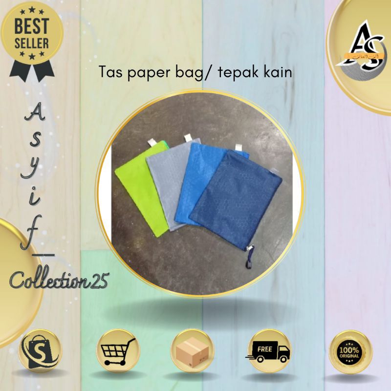 

Tas paper bag resleting || tepak kain