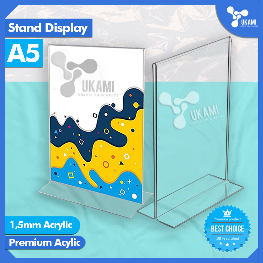 

UKAMI - Akrilik Brosur 2 sisi A5 Potrait - Acrylic Tempat Tent Card Display AC8