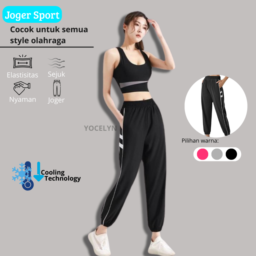 YOCELYN Celana Olahraga Joger Wanita Celana Training Celana Olahraga Longgar Track Pants