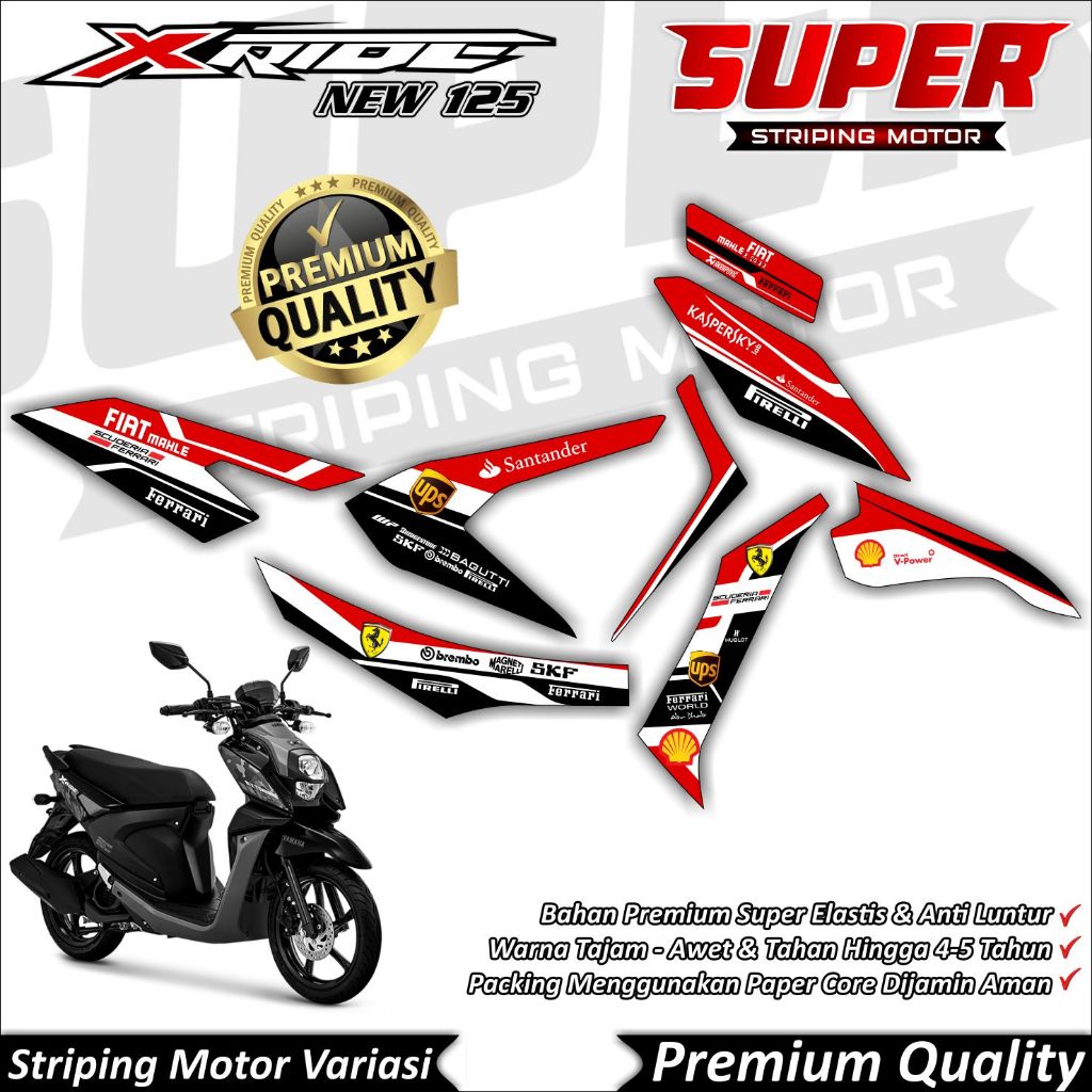 Stiker X Ride 125 Anti Luntur keren Striping X Ride 125 Striping Yamaha X Ride 125 Ferrari