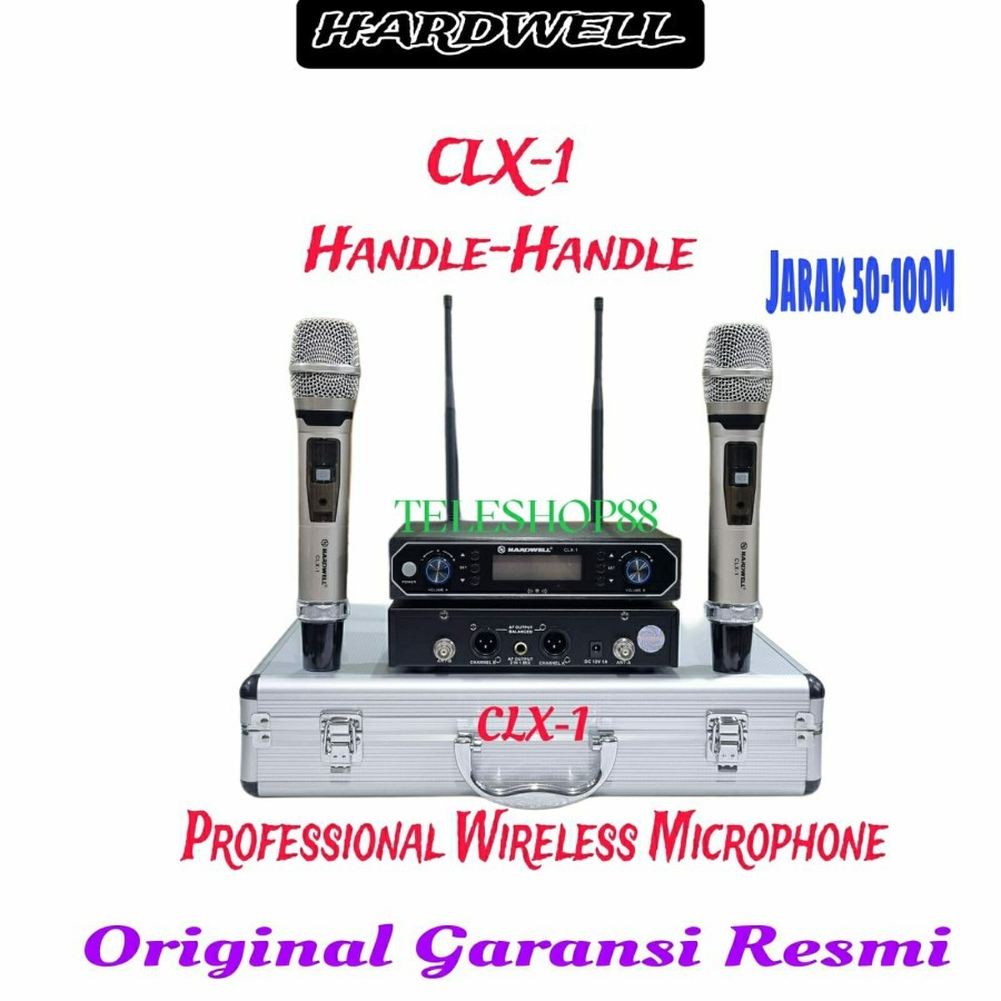 Mic Wireless Hardwell CLX 1 Handle Handle Original Hitam Rose Gold