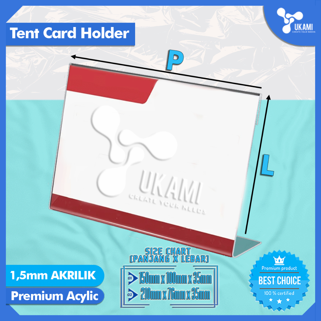 

UKAMI - Acrylic Desk Label Large - Tent Card Brosur Akrilik Meja Besar AC43