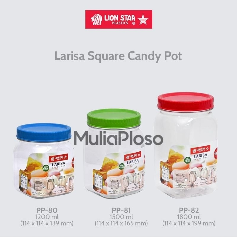Toples LARISA Body Bulat Dan Segi Tutup Drat Putar LIONSTAR 1200ML , 1500ML , 1800ML LION STAR BPA F