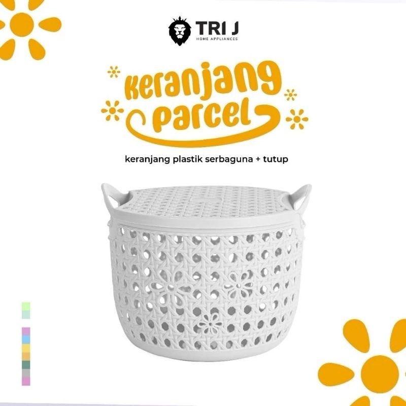 keranjang topaz plastik bulat dan kotak + tutup