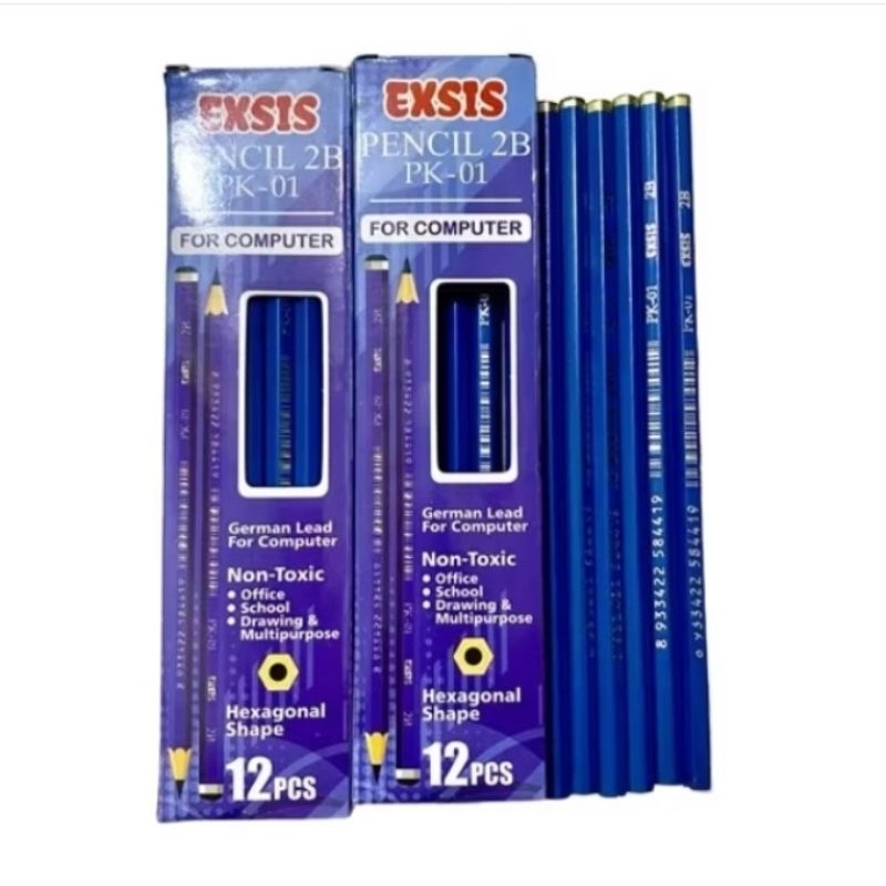 

Pencil 2B PK-01 untuk komputer merk EXSIS (isi 12 pcs)