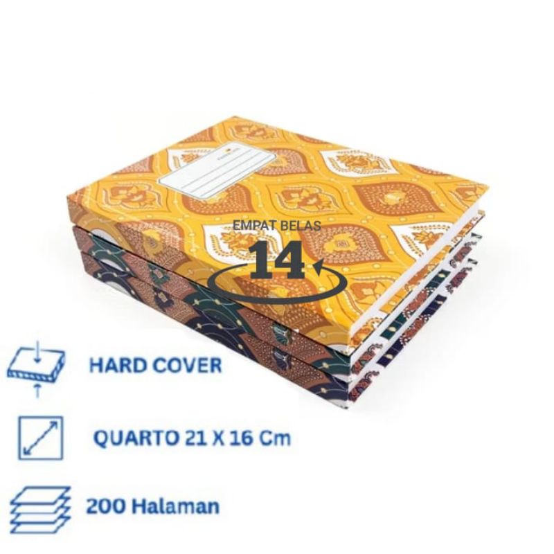 

1 Pak Buku Tulis Hardcover Quarto 200 Lembar Paperline ( Isi 3 Buku )