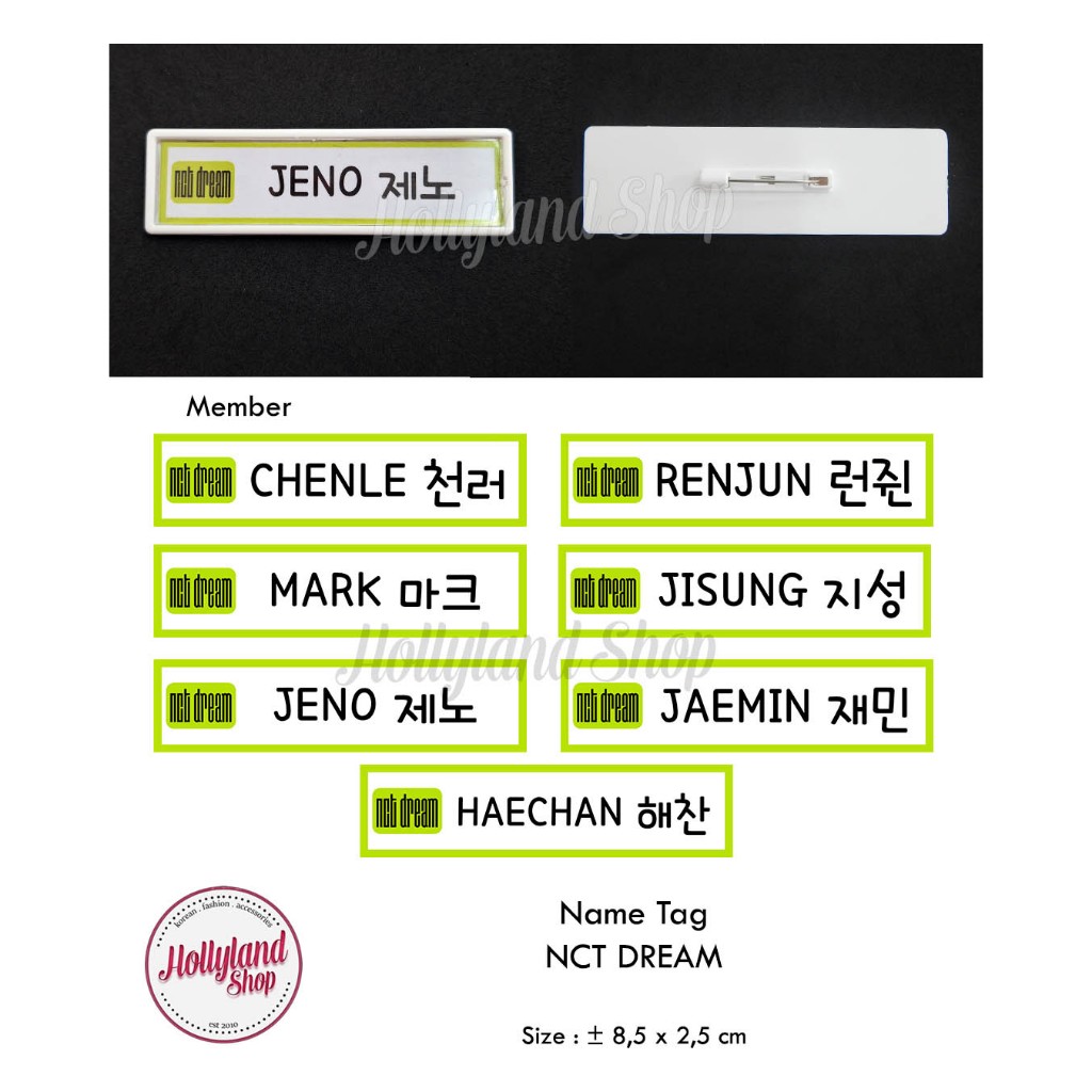 

Name Tag Papan Nama Dada NCT DREAM (2pcs) Unofficial