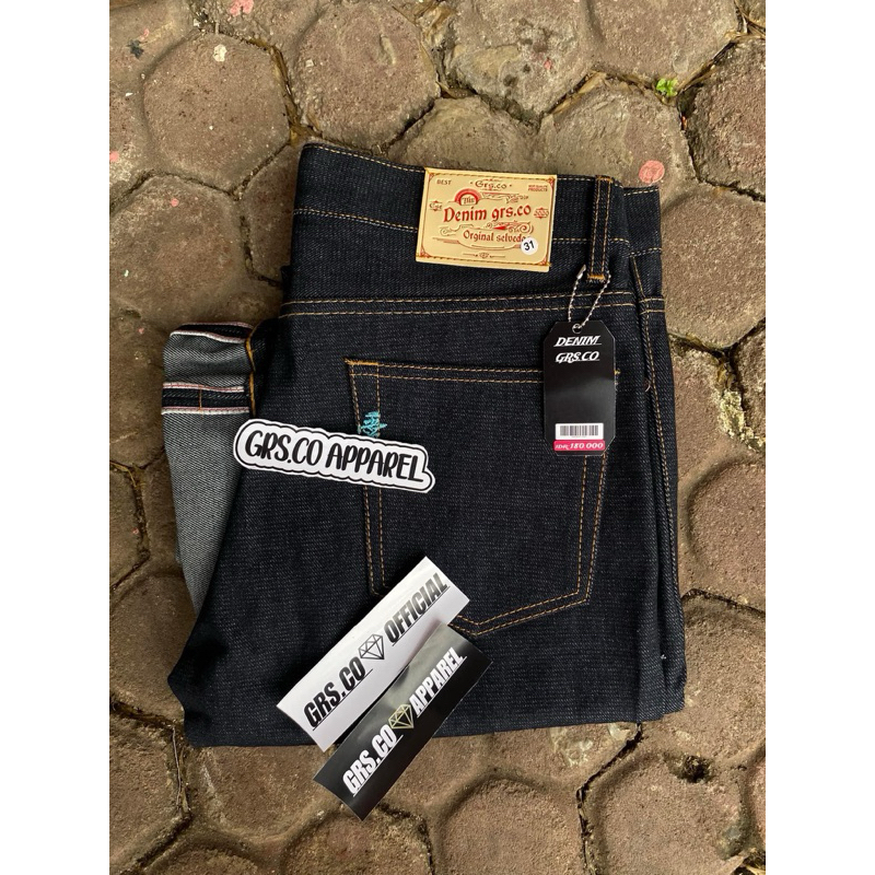 CELANA DENIM SELVEDGE ACCENNT GRS.CO APPAREL 15OZ(SLIM STARIGHT)