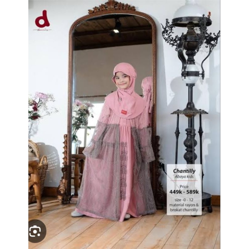 Gamis anak JK d'Chantily size 3 Dusty pink