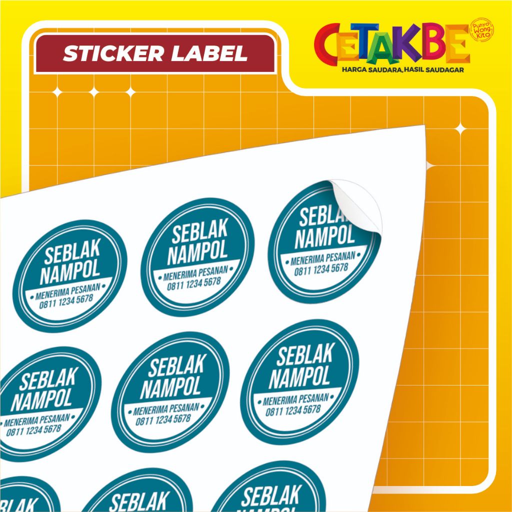 Stiker Label Anti Air Free Desain Template - Cocok untuk label nama jualan makanan minuman / Label T