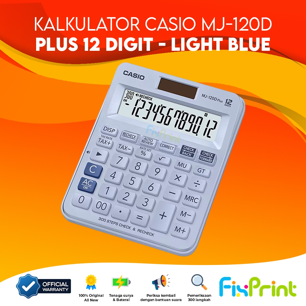 

HJK Calculator Casio MJ 120D Plus 12 Digit Kalkulator Desktop Check and Correct MJ-120D 12 Digits