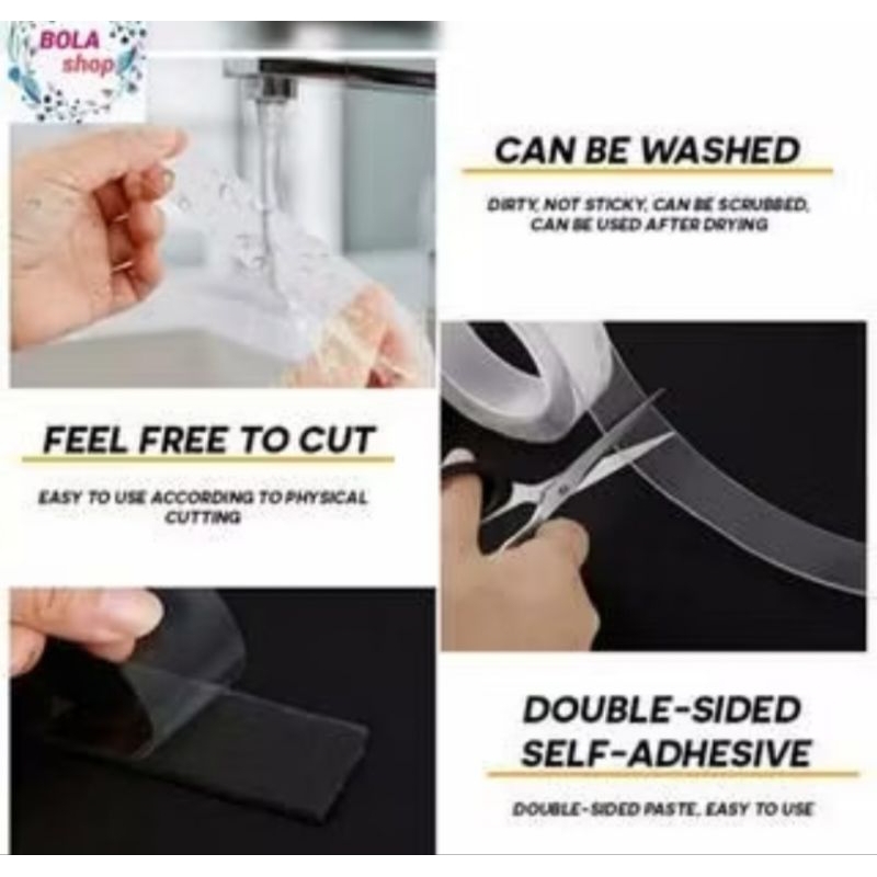 

Double Tape Bening Double Tape Anti Air Isolasi Bening 2 sisi / Lakban Bening Multi Fungsi