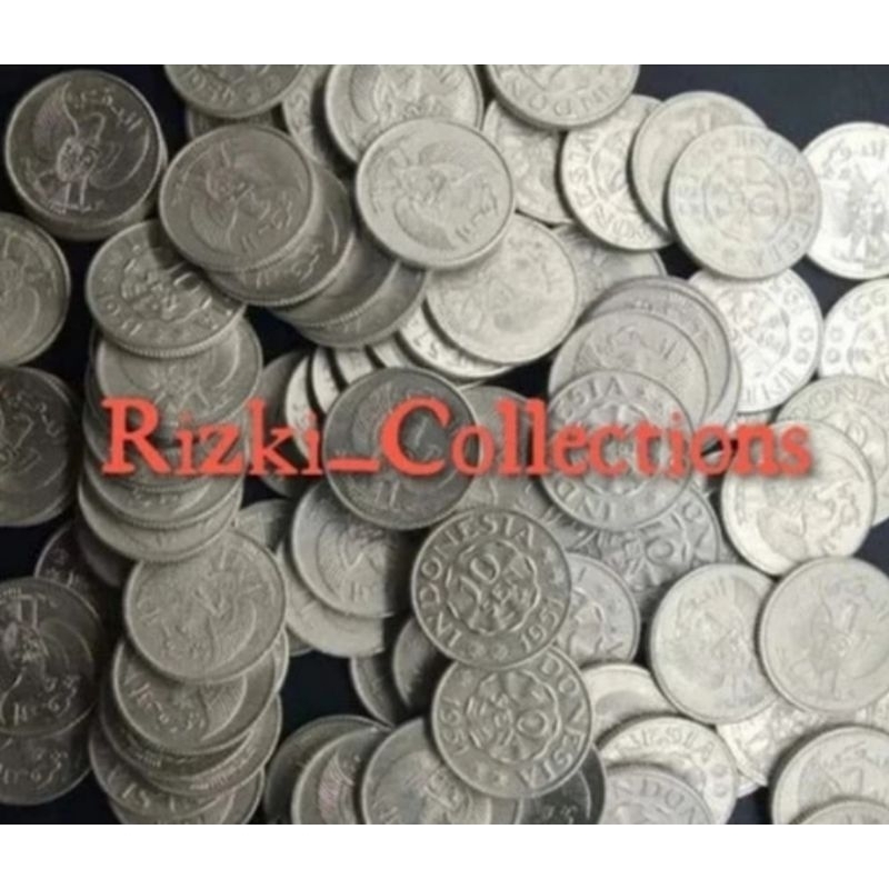uang kuno koin 10 sen asli indonesia