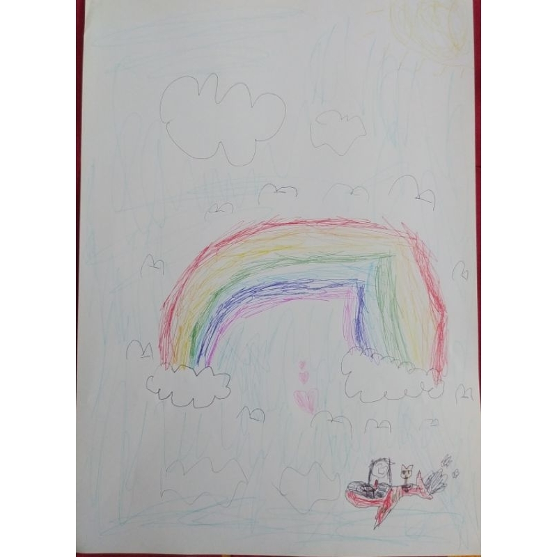 Gambar Sketsa Anak Original Pesawat dan Kucing