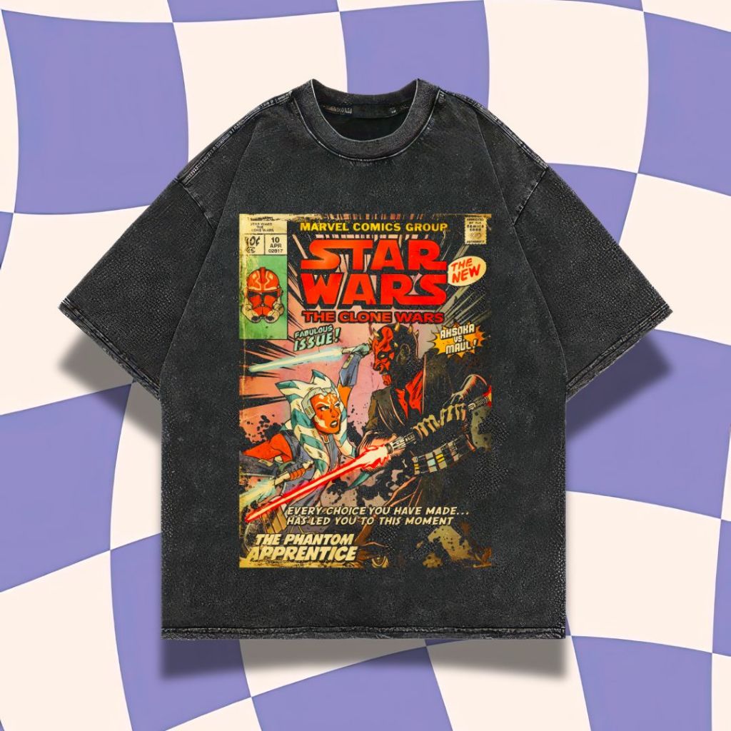 Purple Haze "Star Wars" Oversized T-Shirt | Stone Wash | Kaos Oversize | Atasan