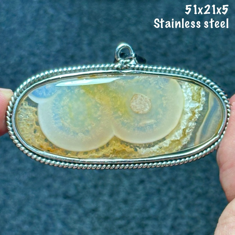 Liontin Batu Akik Natural Baturaja Ice Lafadz Allah Aquarium 3D Jumbo Kristal (asli alam)