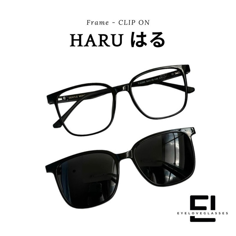 PRELOVED KACAMATA CLIP ON HITAM LENSA MINUS SILINDER