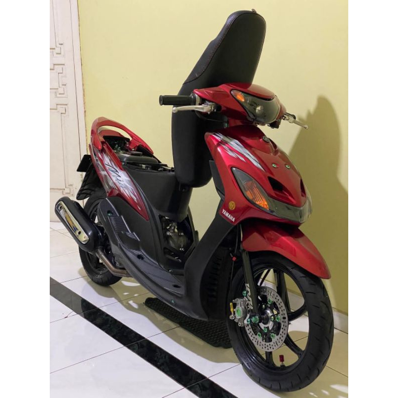 (BISA COD) Striping Mio Sporty Smile 2009 Merah Maroon Sticker Lis Decal Standard Original Yamaha Mi