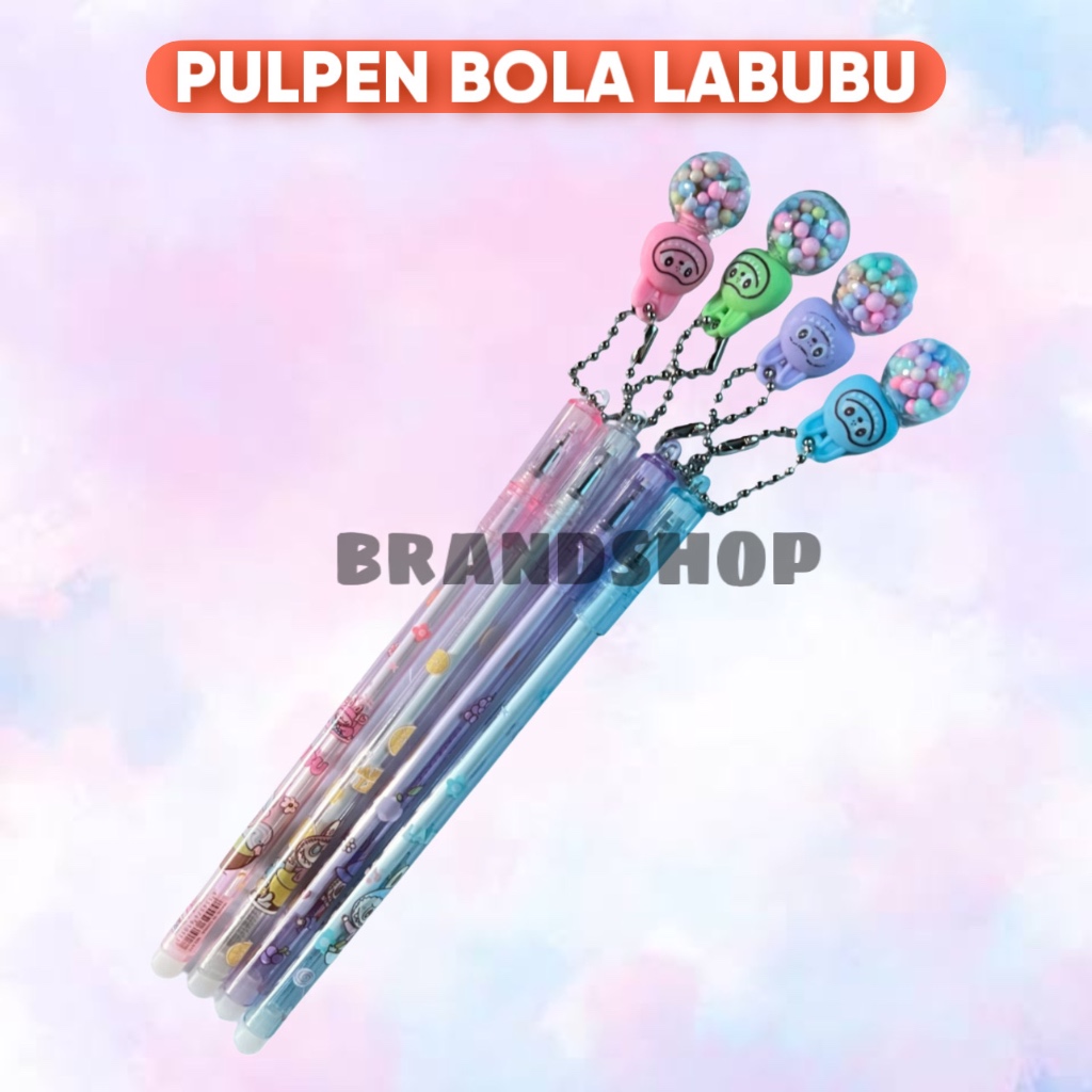 

Pulpen Anak Gantungan Bola Labubu Pen Gel Karakter Lucu Imut Kartun 0.5mm