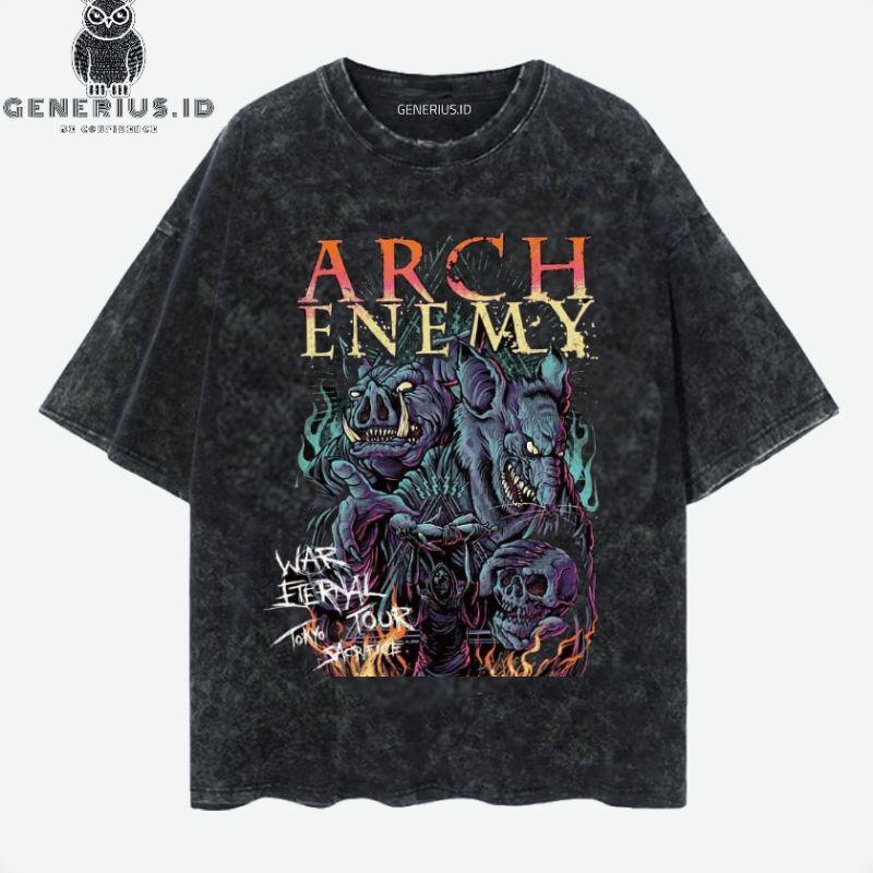 Kaos oversize washing band arch enemy war eternal vintage tee