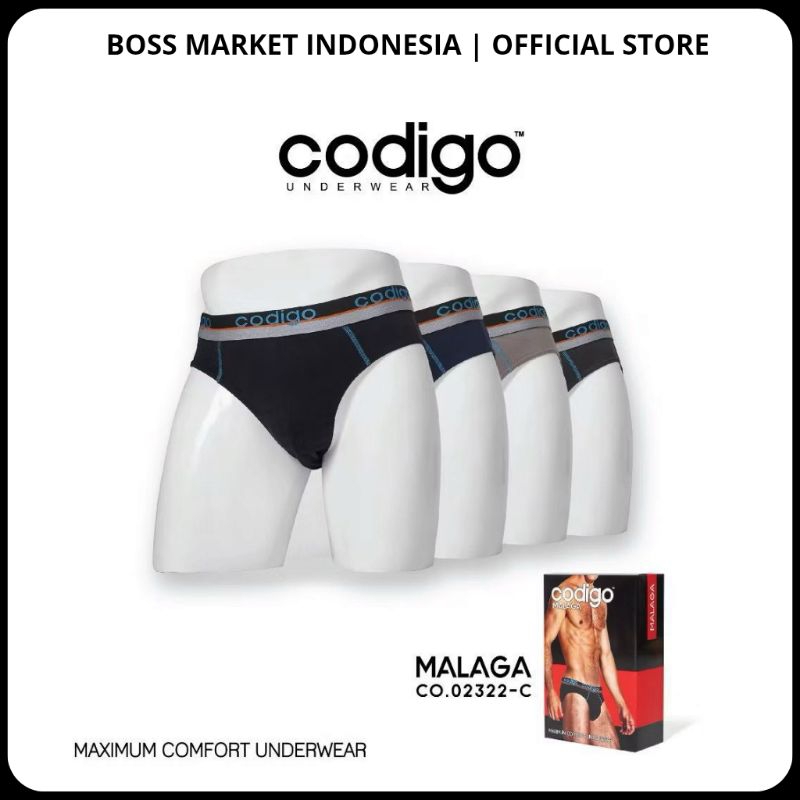 Celana Dalam Pria CODIGO MALAGA [ISI 3PCS] - CD Cowok Dewasa Adem Lembut Nyaman Codigo CO.02322-C