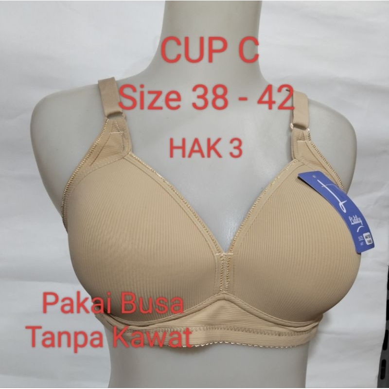 BH Cup C ( agak besar)  RA69 Size 38 - 40 pakai Busa Tanpa Kawat  Hak 3 BRA lydyly mama Remaja dewas