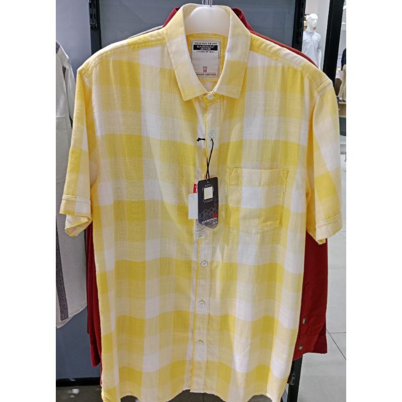Kemeja pria Cardinal jeans original mens CAKAR02891P 07A atasan pria kemeja kuning kemeja pria lenga