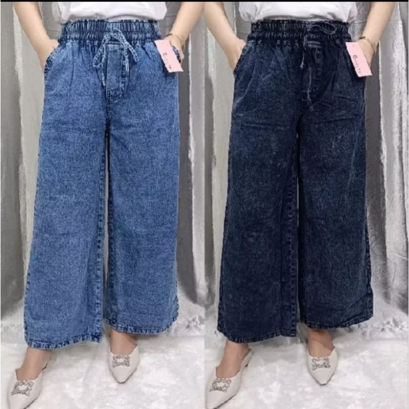 kulot jeans wanita pinggang karet bb45-68kg, bb69-80kg, bb 81-100kg , kulot jeans wanita dewasa bb50