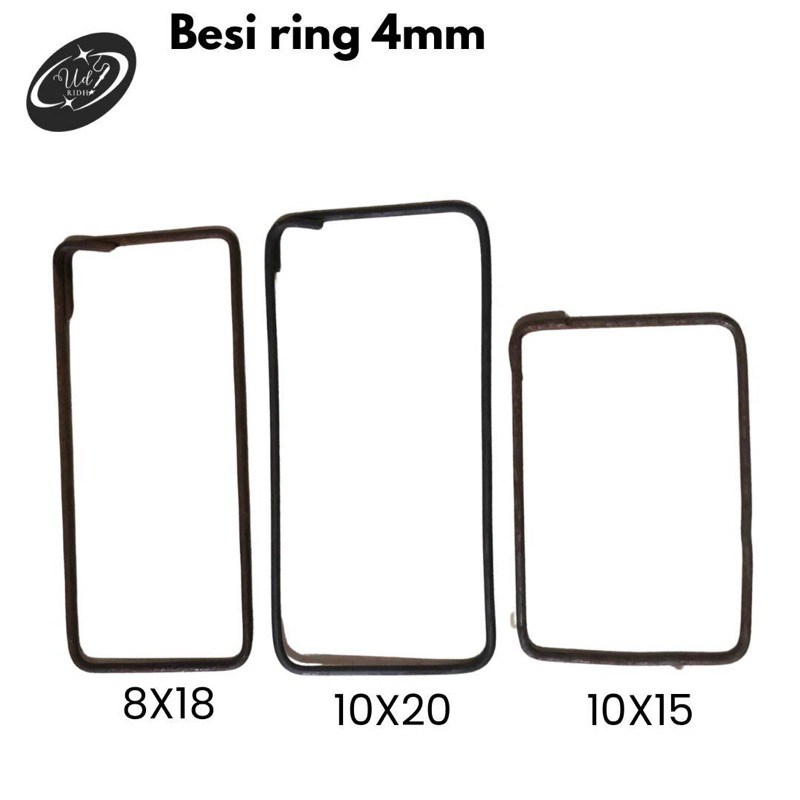 Besi cincin/ring behel/besi begel kolom 4 MM ukuran 8X18, 10X20, 10X15
