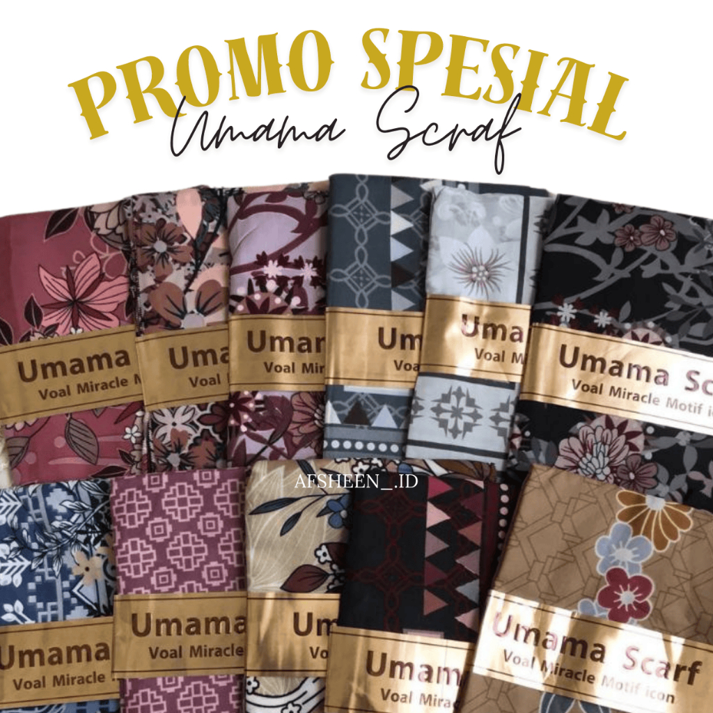 Hijab Umama Scraf Voal Miracle Motif Icon - Hijab Voal Motif Umama Original