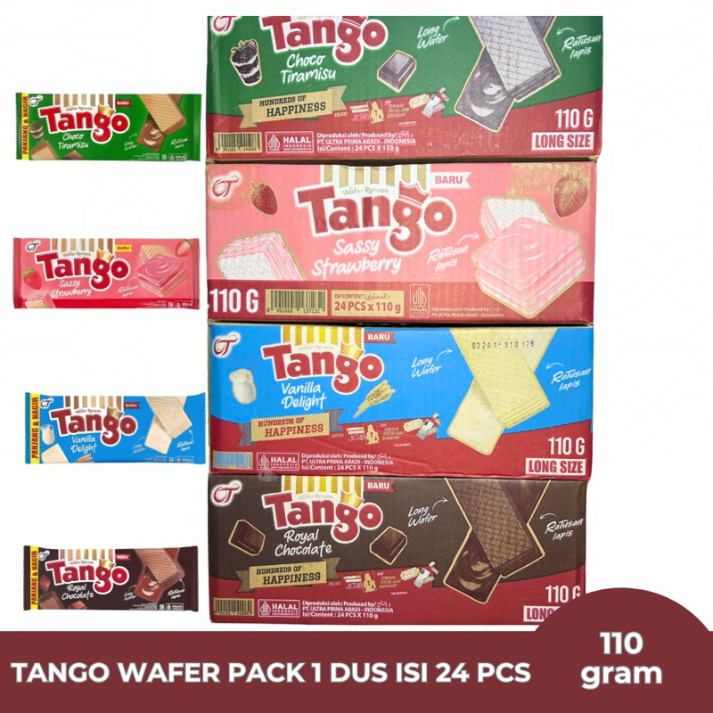 

[1Dus Isi 6 ]Tango Wafer Pack Coklat Vanilla Sassy Strawberry Choco javamocca Dan Tiramissu 110 gram