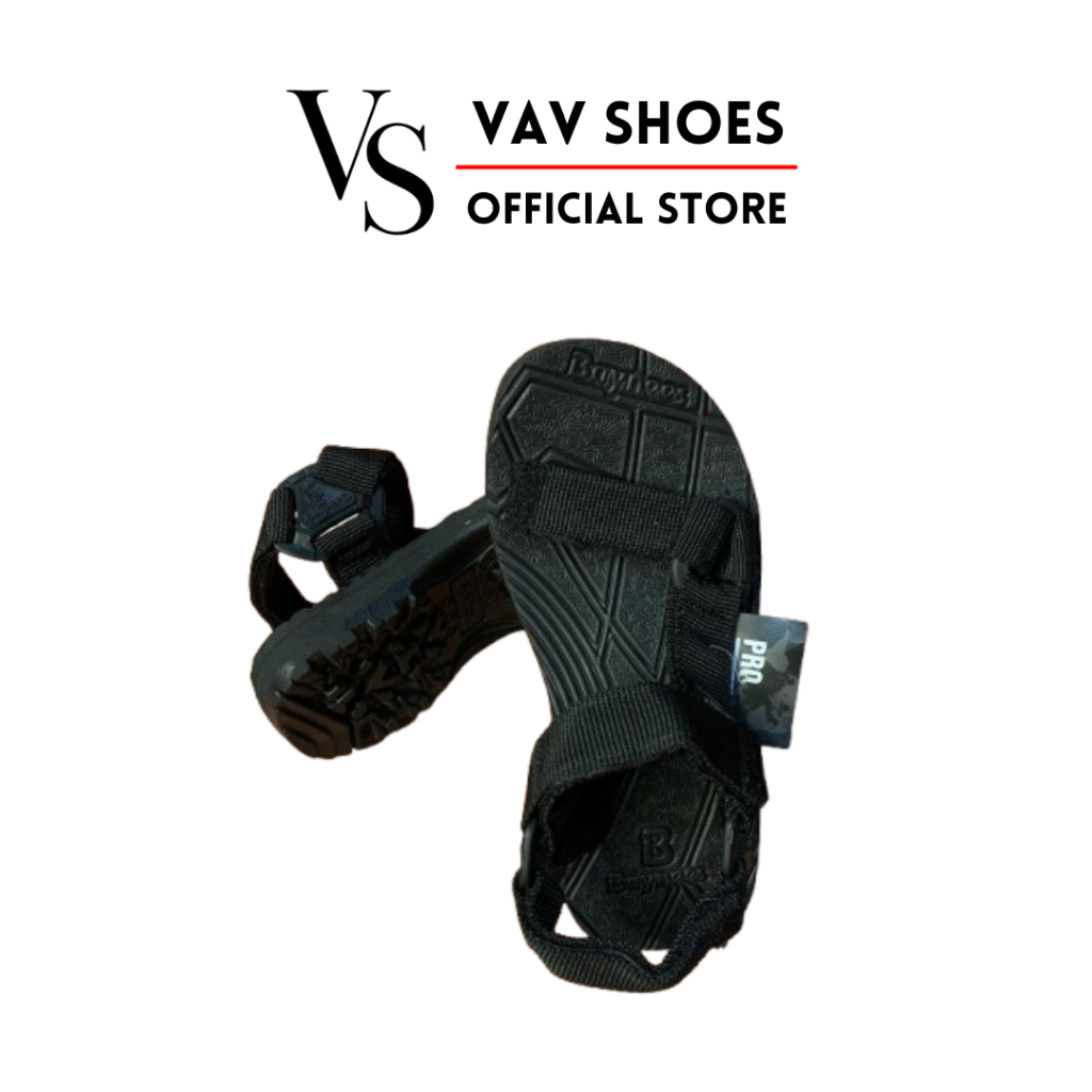 PRO-ATT Sandal Gunung Pria Wanita | Sandal Pria Casual Gunung Karet Elastis Hitam Polos Original