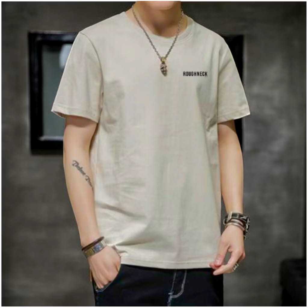 Kaos Roughneck1991 Logo Kecil Beige / Tshirt Roughneck Little Logo / Baju Kaos Sablon Roughneck