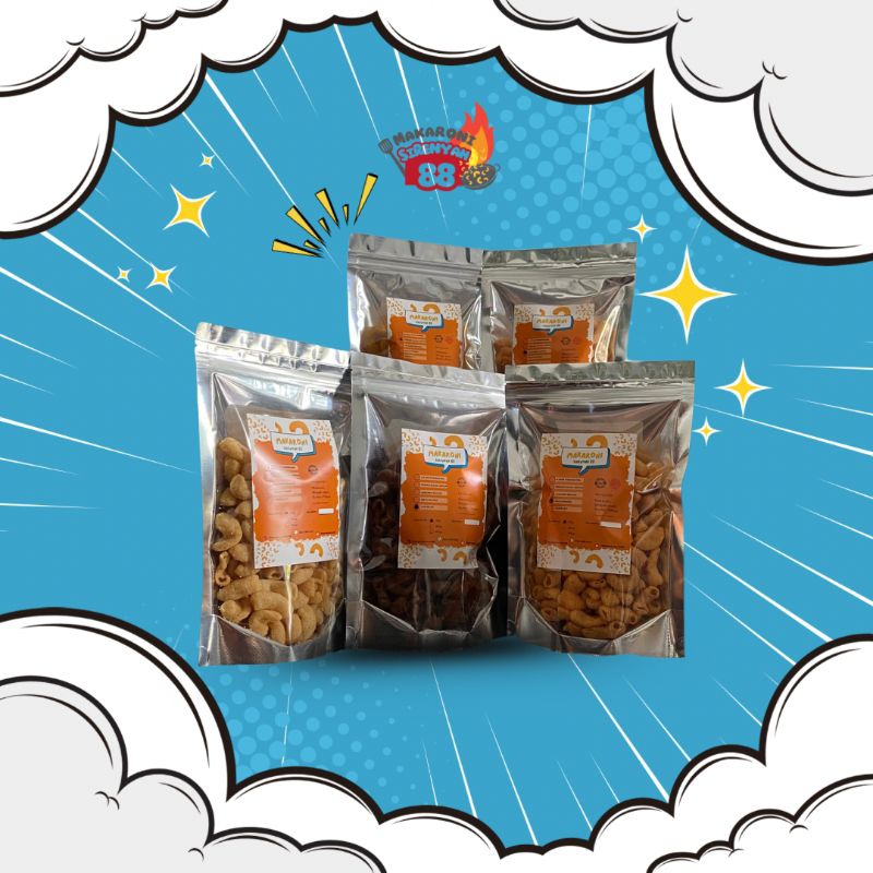 

Makaroni renyah 70 gram berbagai rasa ( Jagung Bakar, Ayam Panggang, Cokelat, Keju Manis, Pedas Daun Jeruk)