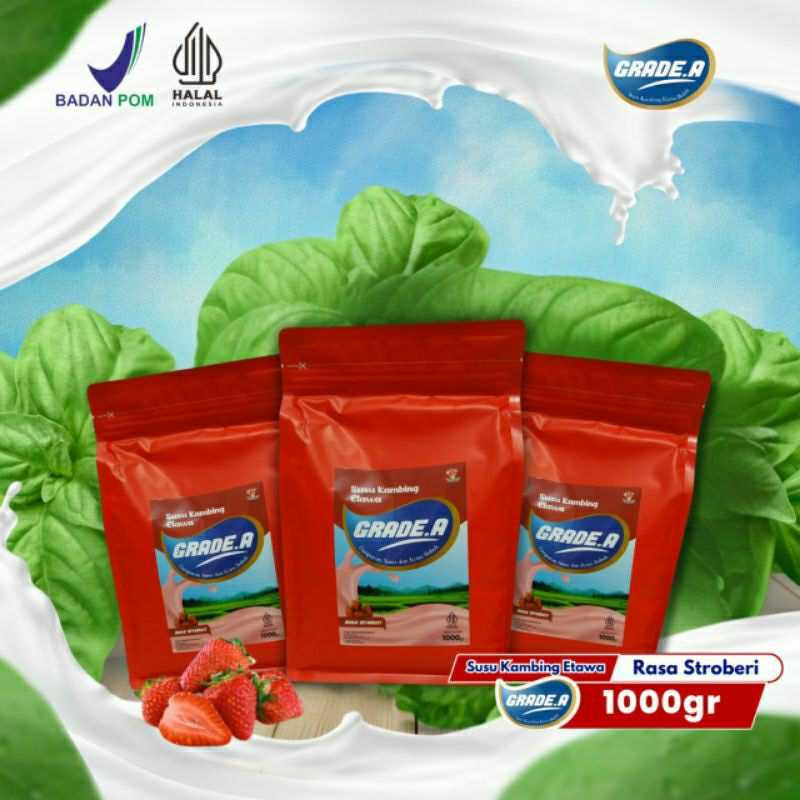

Susu Kambing Etawa Grade A Stroberi kemasan 1kg