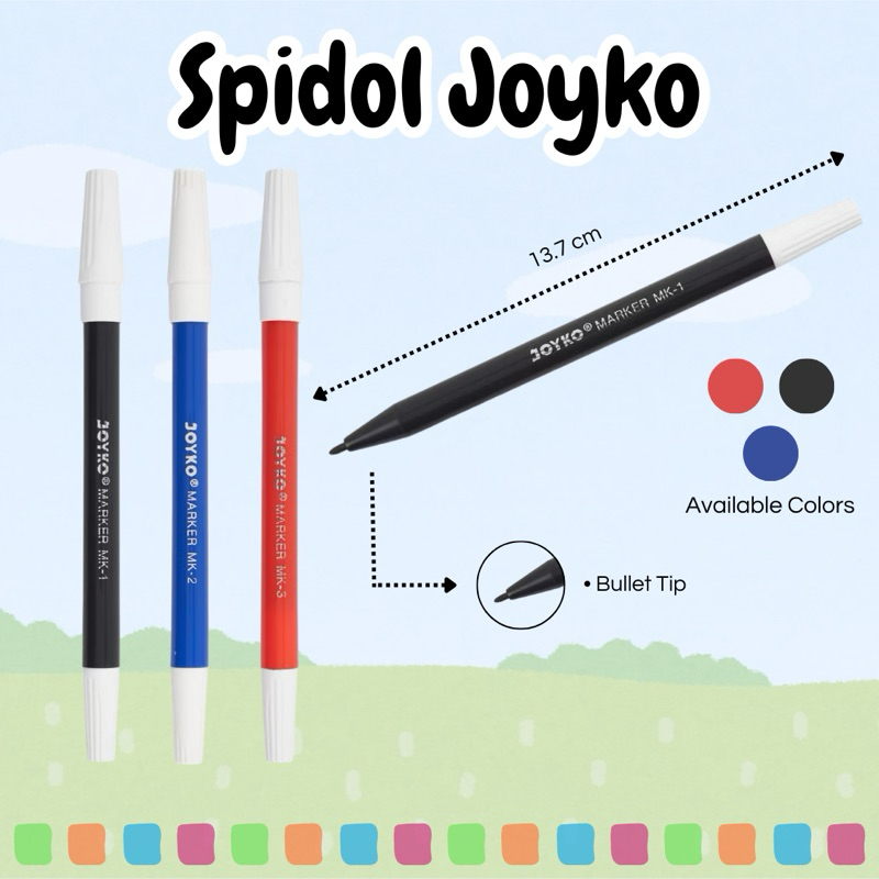

Joyko Marker Penanda Spidol | Hitam Biru Merah